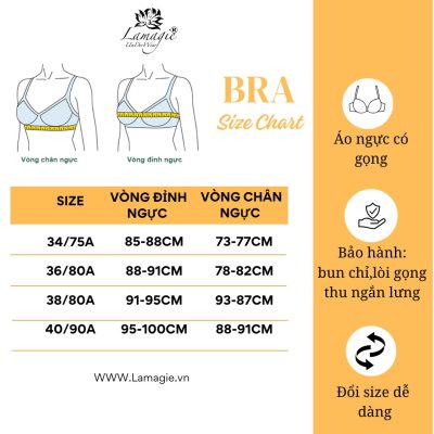 HƯỚNG DẪN ĐO SIZE ÁO NGỰC LAMAGIE