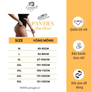 Thông số quần lót nữ lamagie